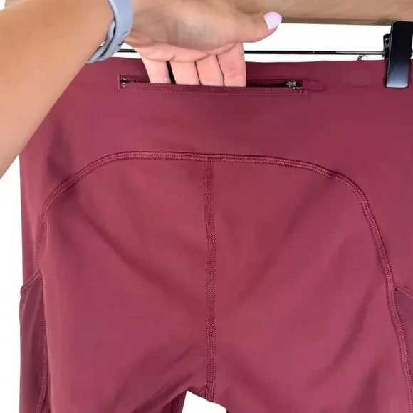 Lululemon Speed Up Leggings Mesh Panels Full Length Mid Rise 28" Savannah Brown - Picture 11 of 14